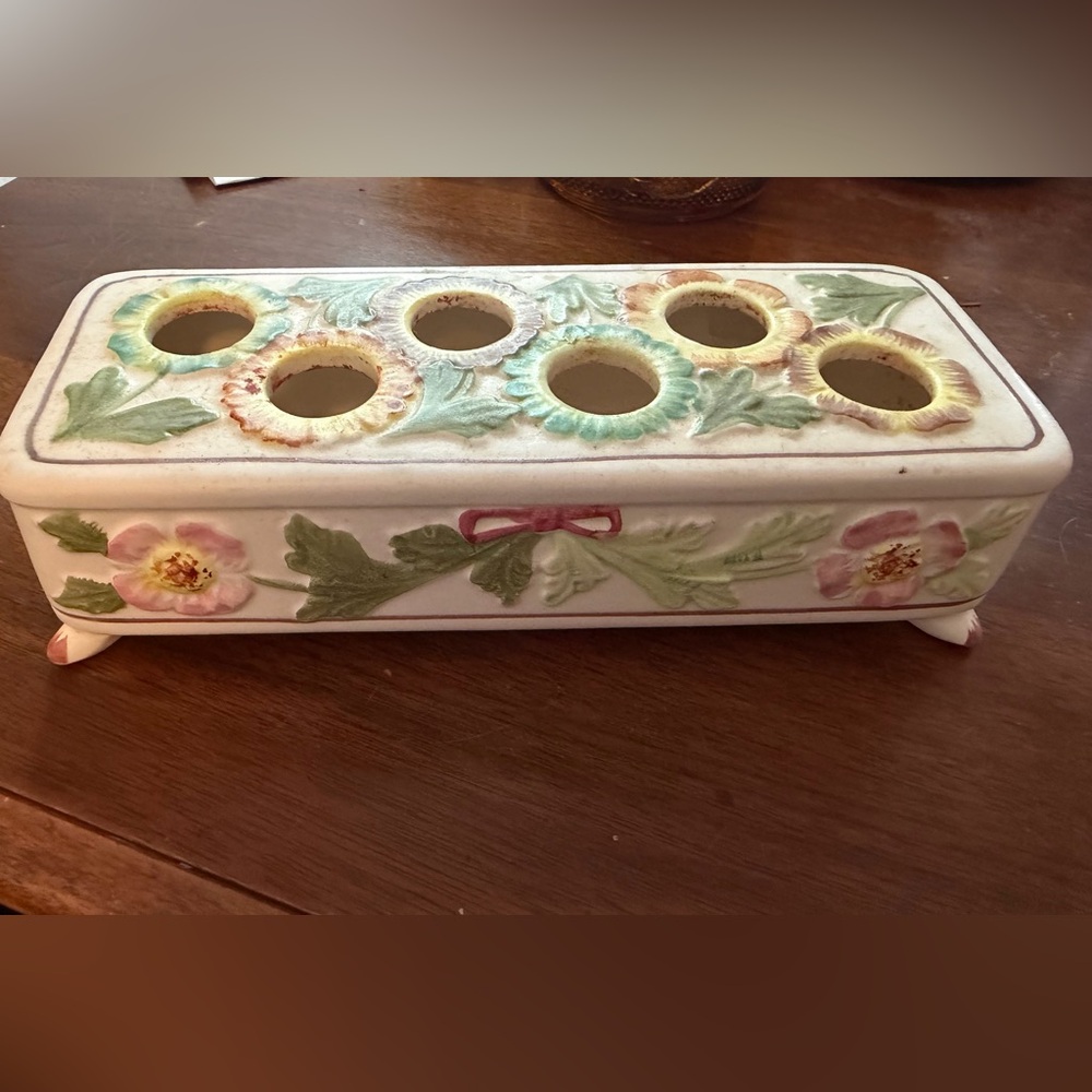 Vintage Floral Ceramic lipstick Candle Holder